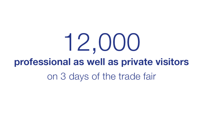 12,000 professional as well as private visitors on three days of the trade fai