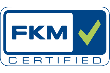 Logo of FKM with the certified seal.