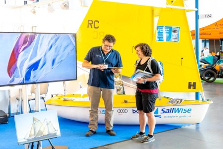 Consultation at an exhibition stand