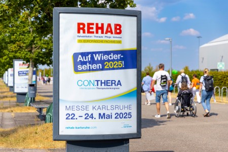A REHAB and CON.THERA banner reads: See you in 2025!